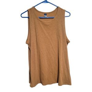 Old Navy Luxe Ribbed Swing Tank Top Sisal Brown Size Medium